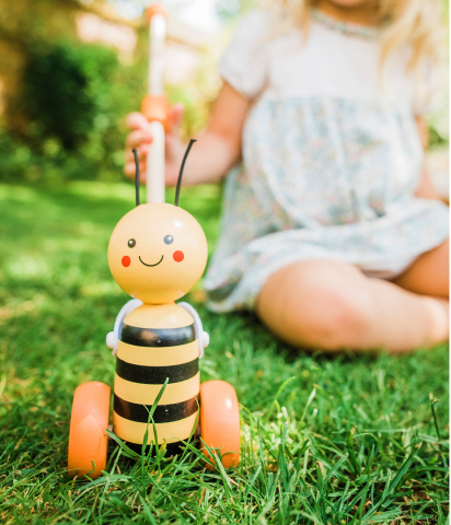 Jucarie de impins albinuta, Orange Tree Toys, 12 luni+ [2]