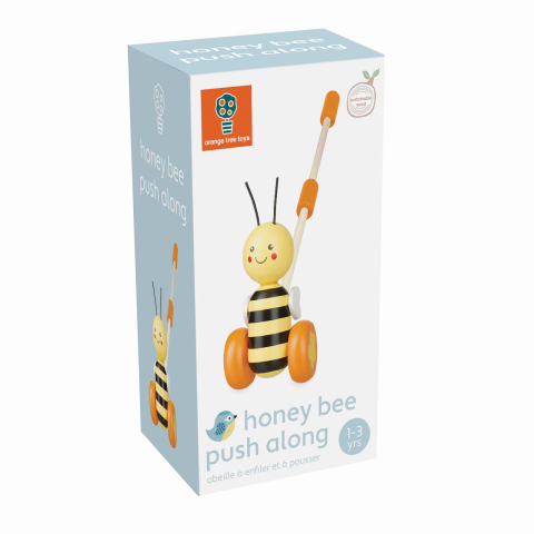 Jucarii de exterior - Jucarie de impins albinuta, Orange Tree Toys, 12 luni+