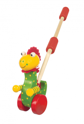 Jucarii copii 1-2 ani - Jucarie de impins dinozaur, Orange Tree Toys