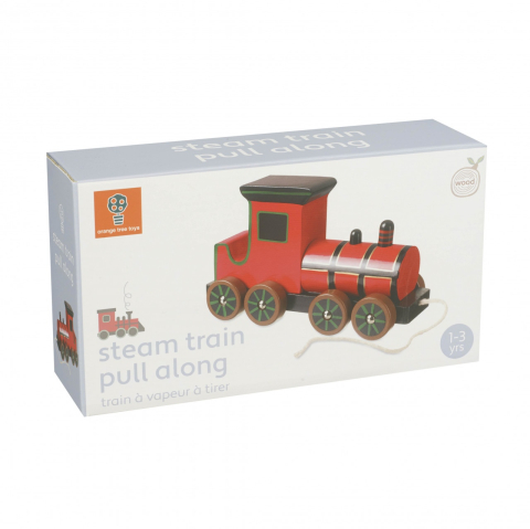 Jucarie de tras Locomotiva cu aburi, Orange Tree Toys [3]