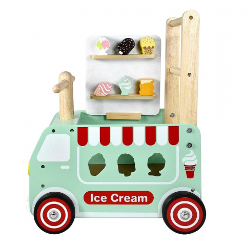 Jucarie din lemn Masina de inghetata cu accesorii - Jucarie de impins si sortator [1]