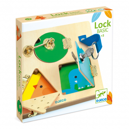 Jucarii copii 2-3 ani - Jucarie educativa Sisteme de inchidere Lock Basic Djeco, 3 ani+