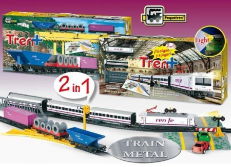 Jucarii interactive - Jucarie interactiva Trenulet electric calatori si marfa RENFE Tren+, Pequetren, 2-3 ani +