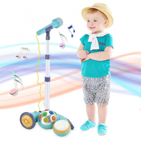 Jucarie Microfon pentru Karaoke cu Stativ si Lumini, Cypress Toys, 18 luni+ [1]