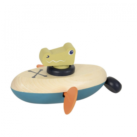 Jucarii copii 2-3 ani - Jucarie pentru baie, Barcuta crocodil, Egmont Toys, 2 ani+