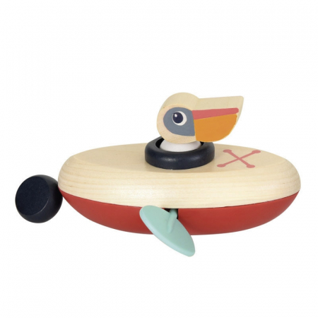 Jucarii copii 2-3 ani - Jucarie pentru baie, Barcuta pelican, Egmont Toys, 2 ani+