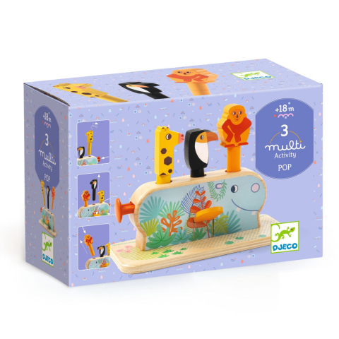 Jucarii copii 1-2 ani - Jucarie pop-up multi activity, Djeco, 18 luni+