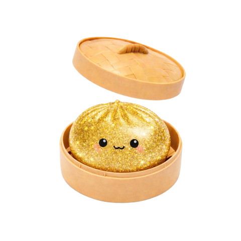 Jucarie Squishy Dumplings 6 cm Lucky Bao - mini galusca norocoasa [3]