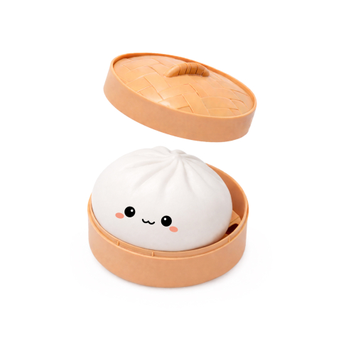 Jucarie Squishy Dumplings 6 cm Lucky Bao - mini galusca norocoasa [8]