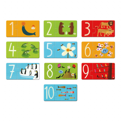 Jucarii Educative Puzzle duo Djeco Numere, 1-2 ani + [3]