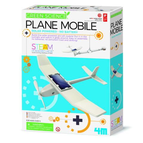 Jucarii si jocuri copii - Kit constructie Avion Mobil, Stiinta Verde - Green Science