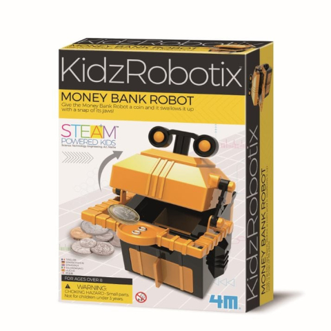 Jucarii si jocuri copii - Kit constructie robot - Money Bank Robot, Kidz Robotix