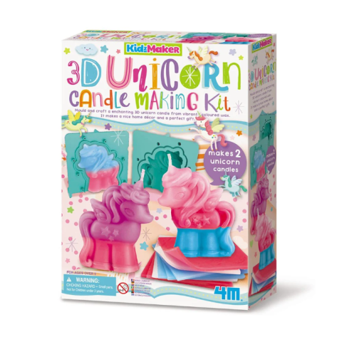 Jocuri creative - Kit creativ, Creeaza lumanari 3D cu unicorn KidzMaker