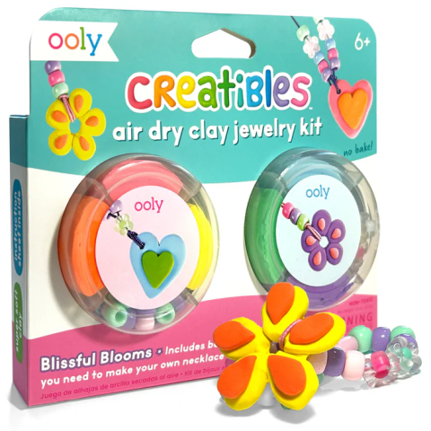 Gradinita si scoala - Kit DIY bijuterii Creatibles Flori Fermecate- plastilina cu uscare la aer - set de 6 culori si accesorii