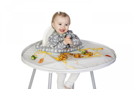 Bavete si scaune hranire - Kit hranire - Baveta si tava (Fructe Vesele), TIDY TOT, 0-1 ani +