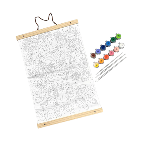 Kit panza canvas - Picteaza pe numere - Blue Birds [4]