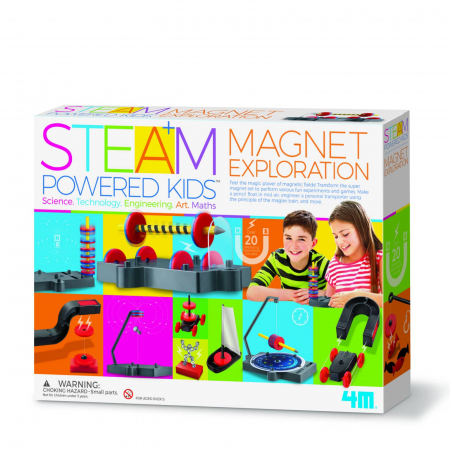 Jocuri experimente stiintifice - Kit stiintific - Explorarea Magnetica, STEAM Kids, 4M, +8 ani