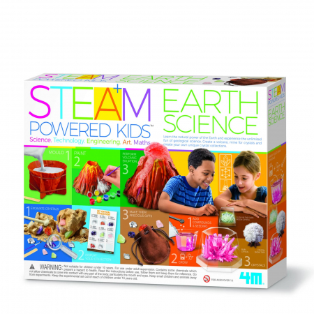 Jocuri experimente stiintifice - Kit stiintific - Stiinta Pamantului, STEAM Kids, 4M, +8 ani