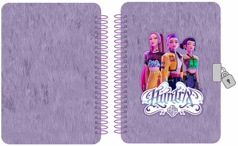 K-POP DEMON HUNTER - Set jurnal pufos cu lacat si pix cu 10 mine culori diferite [4]