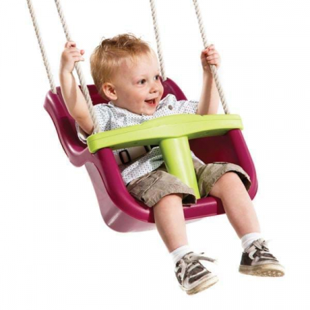 Jucarii de exterior - Leagan Baby Seat LUXE Culoare: Rosu/Galben, franghie: PP 10, KBT, 6-36 luni