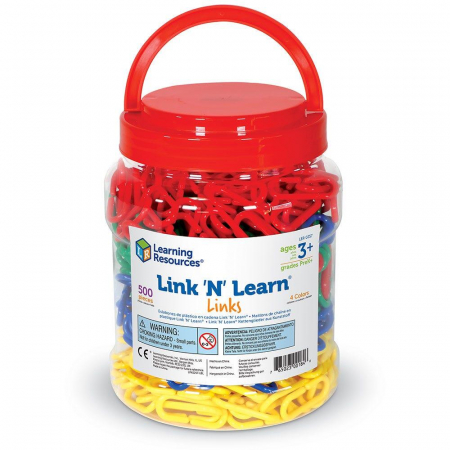 Linknlearn - verigi 4 culori set 500, Learning Resources, 2-3 ani + [6]