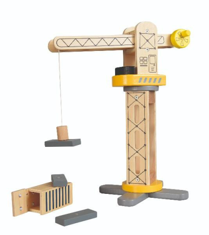 Jucarii copii 2-3 ani - Macara din lemn, Egmont toys, 2-3 ani +