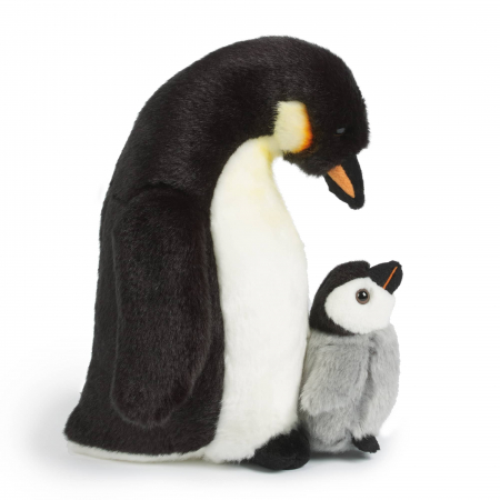 Plusuri - Mama si puiul - Pinguin 27 cm  - Jucarie de plus Living Nature