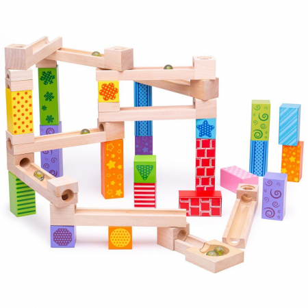 Jocuri de indemanare - Marble Run din lemn, BIGJIGS Toys, 2-3 ani +