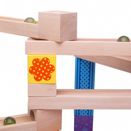 Marble Run din lemn, BIGJIGS Toys, 2-3 ani + [6]