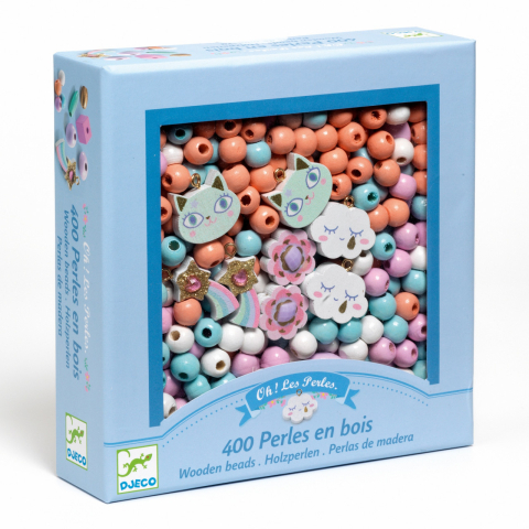 Jucarii copii 4-5 ani - Margele curcubeu, Djeco beads Rainbow, 5-10 ani