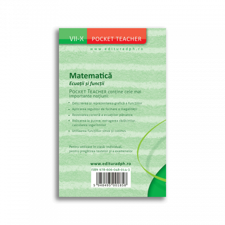 Matematica: Ecuatii si Functii - Ghid pentru clasele VII-X (Pocket Teacher), DPH, 12 ani + [1]