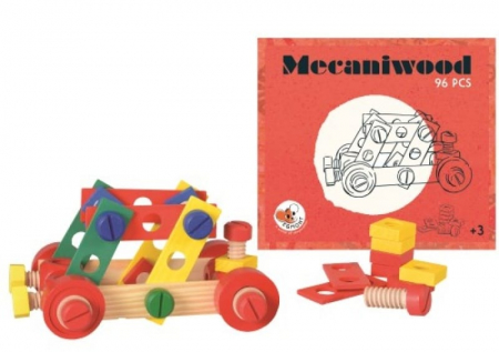 Jucarii copii 2-3 ani - Mecaniwood set 96 piese, Egmont toys, 2-3 ani +