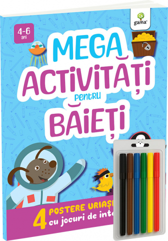 Carti de colorat - MEGA activități pentru băieți
