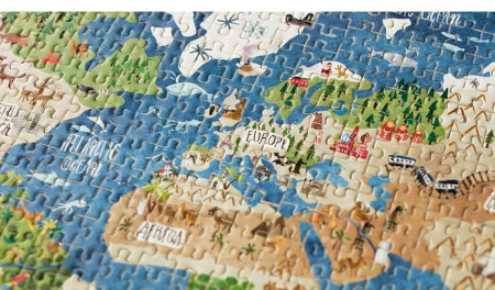 Micro puzzle Londji-600 piese, continente, 6-7 ani + [1]