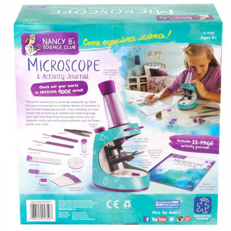 Jocuri si jucarii stiinta - Microscop cu jurnal de activitati, Educational Insights, 8-9 ani +