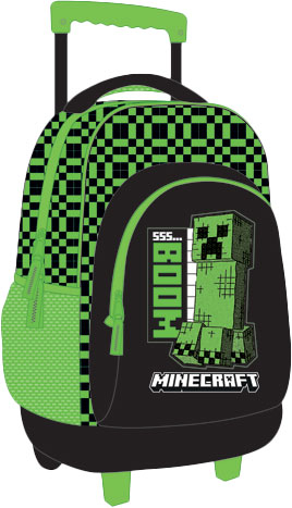 Ghiozdane si accesorii - MINECRAFT Ghiozdan scolar tip troller, 3 compartimente plus buzunar lateral 42x33x20.5 cm, 27l