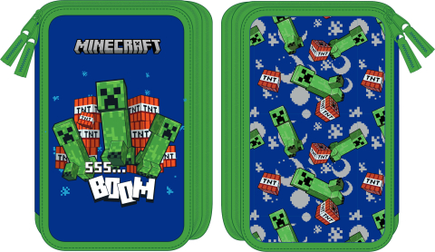 Ghiozdane si accesorii - MINECRAFT Penar scolar echipat 2 compartimente