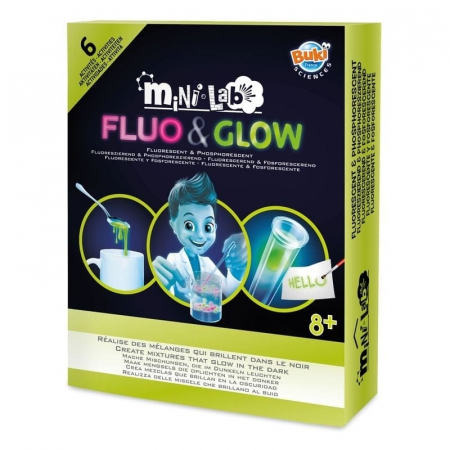 Jocuri experimente stiintifice - Mini - laboratorul Fluo & Glow, BUKI France, 8-9 ani +