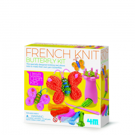 Jucarii si jocuri copii - Mini set creativ - Fluturi tricotati, LittleCraft, + 5 ani