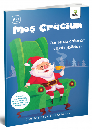 Carti pentru copii - Moș Crăciun. Carte de colorat cu abțibilduri