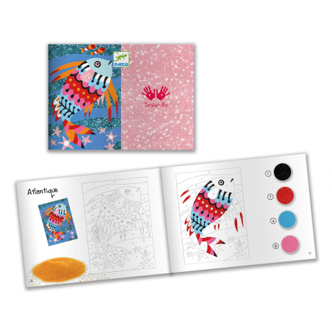 Nisip colorat Djeco Pesti stralucitori, 6-7 ani + [3]