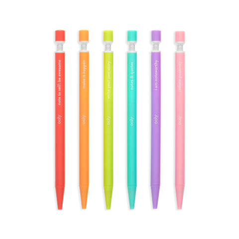 Notat! - Creioane mecanice grafit extra gros - set de 6, cu citate motivationale [3]