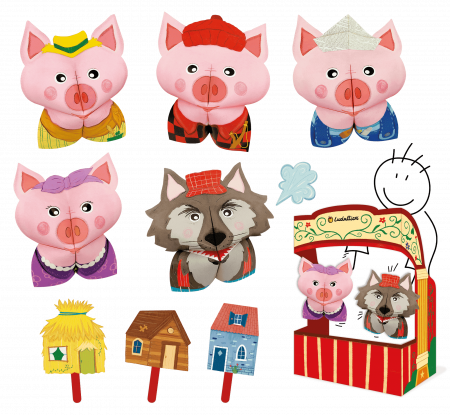 Set Origami teatru de papusi - Cei 3 purcelusi, Ludattica [1]