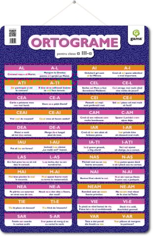 Carti educative - ORTOGRAME pentru clasa a III-a/ Postere 
