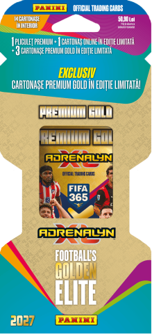Articole pentru colectionari - Panini Adrenalyn XL Gold Premium Pack - 1 Plic Premium + 3 Carduri Gold Limited Edition + 1 Coin Card 350