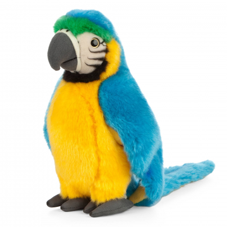 Plusuri - Papagal Macaw Albastru 24 cm  - Jucarie de plus Living Nature