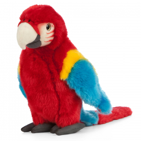 Plusuri - Papagal Macaw Rosu 24 cm  - Jucarie de plus Living Nature