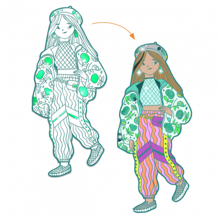 Parada modei de colorat, Angel si prietenele, Djeco [3]