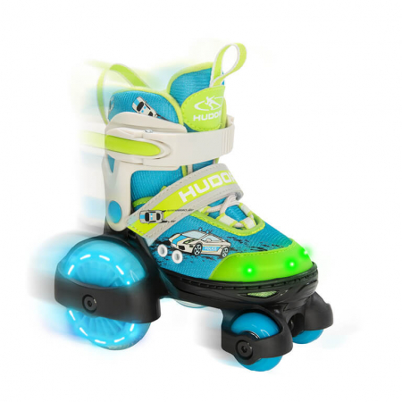 Role si Skateboard - Patine cu rotile Police cu LED marimi reglabile 30-33, Hudora