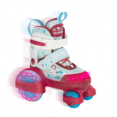Role si Skateboard - Patine cu rotile Ponei cu LED marimi reglabile 26-29, Hudora